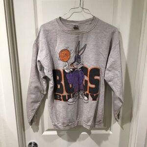 Vintage 90s Looney Tunes Bugs Bunny Basketball sweatshirt Size L pull over